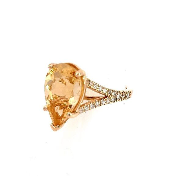 Natural Citrine Diamond Ring 6.5 14k Y Gold 4.79 TCW Certified $3,950 310632 - Picture 10 of 16